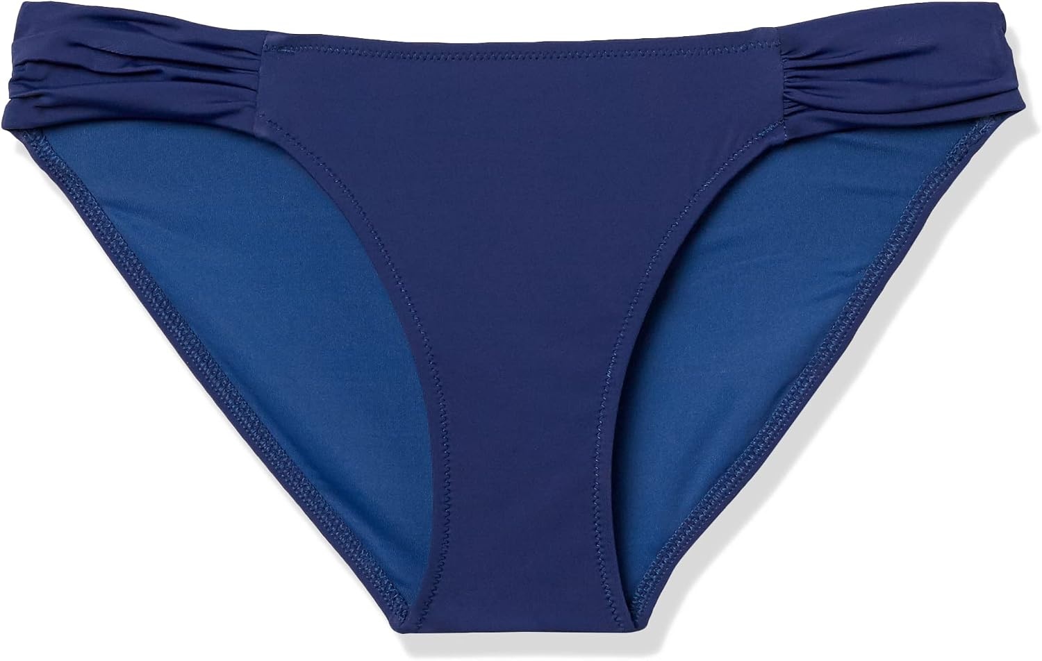 image:imageAmazon Essentials Womens Ruched Side Tab Full Coverage Bikini Swimsuit BottomDark Navy