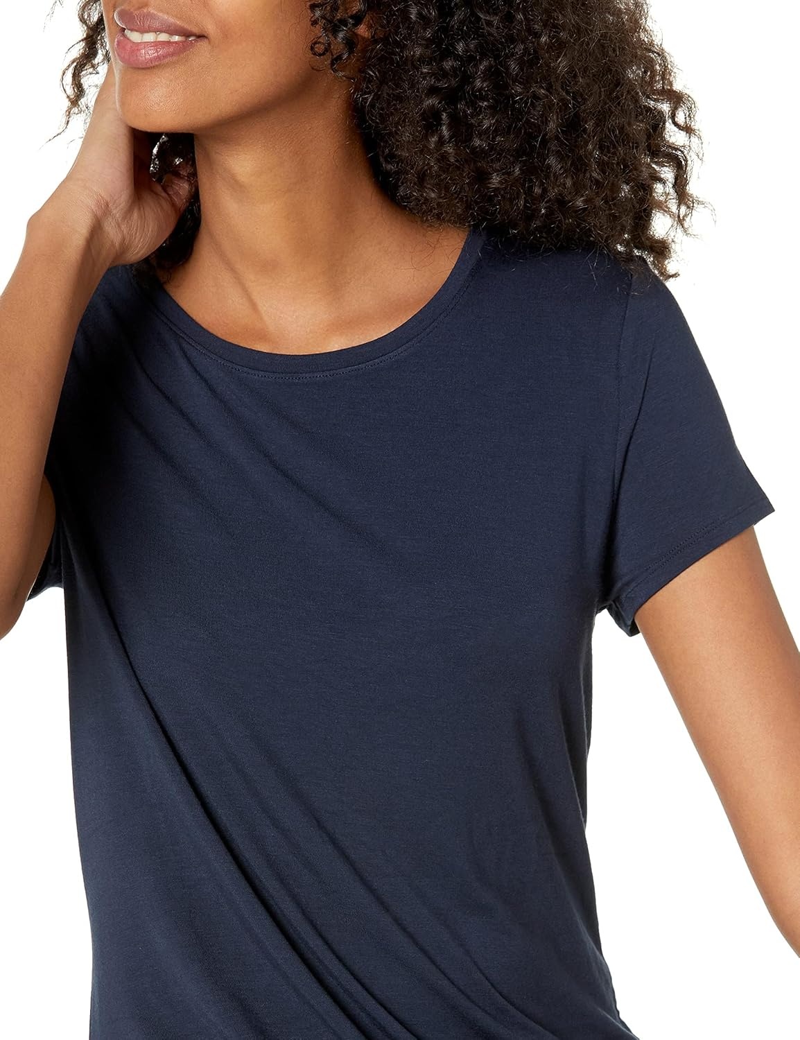 image:imageAmazon Essentials Womens ShortSleeve Scoopneck Swing DressNavy