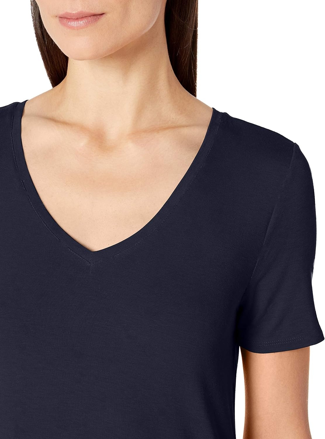image:imageAmazon Essentials Womens ShortSleeve Scoopneck Swing DressNavy