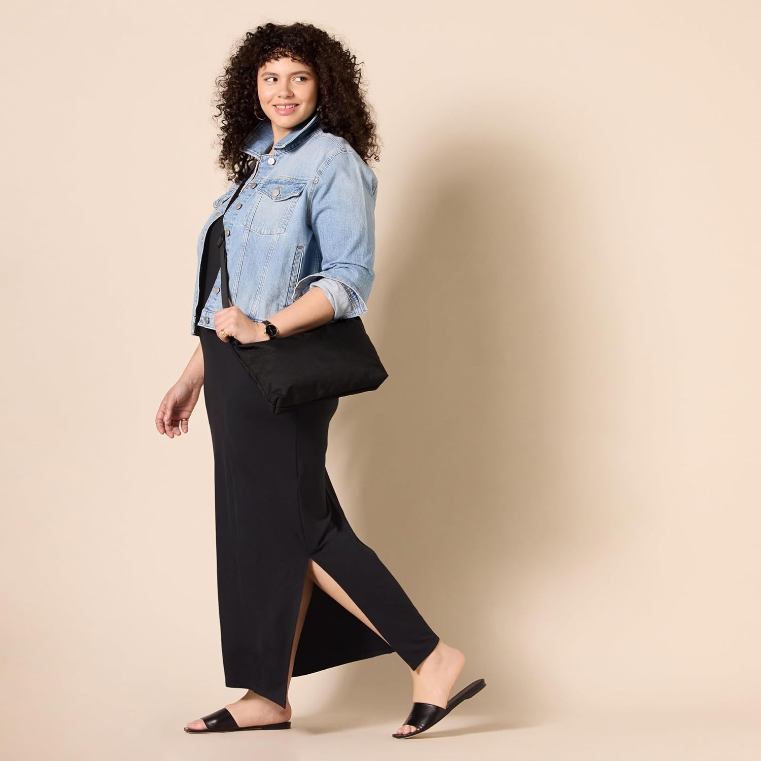 image:imageAmazon Essentials Womens Supersoft Terry Racerback Maxi Dress Previously Daily RitualBlack