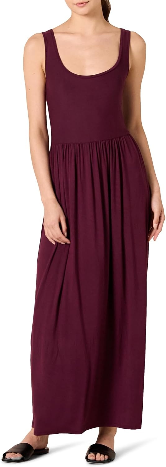 image:imageAmazon Essentials Womens Tank Maxi DressBurgundy