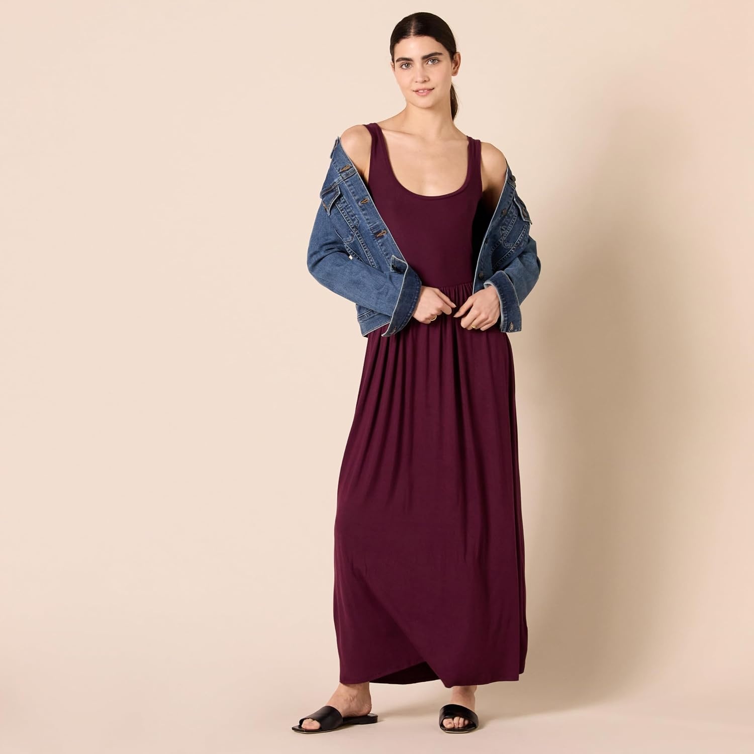 image:imageAmazon Essentials Womens Tank Maxi DressBurgundy