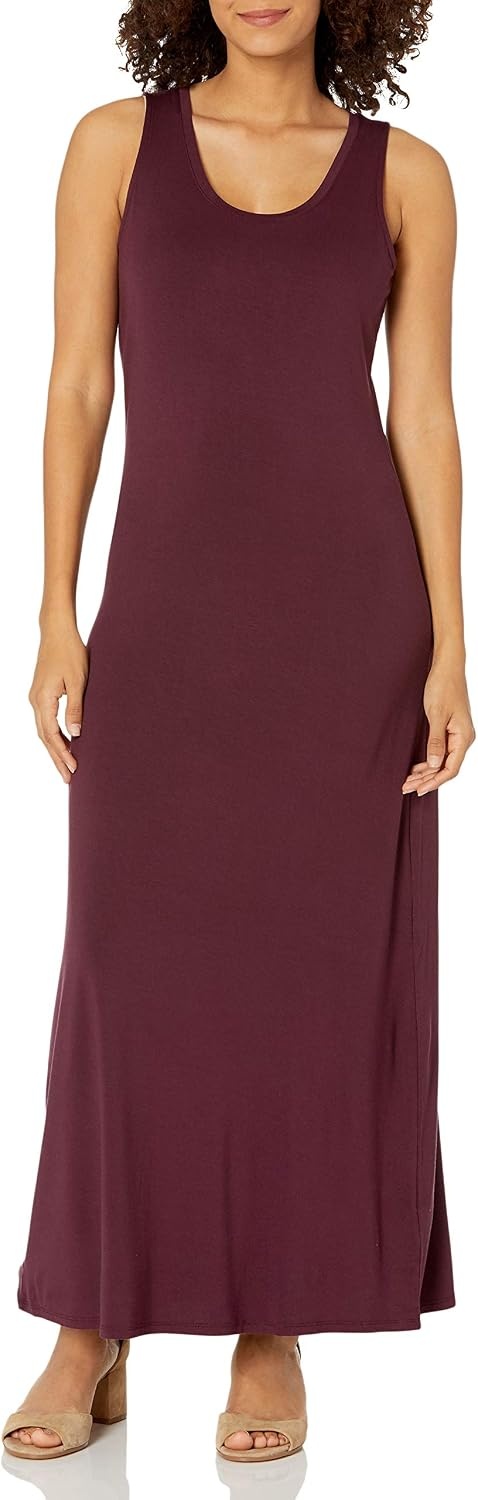 image:imageAmazon Essentials Womens Tank Maxi DressBurgundy