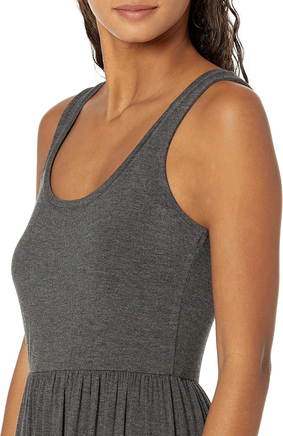 image:imageAmazon Essentials Womens Tank Maxi DressCharcoal Heather