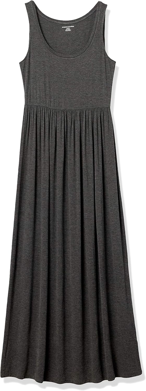image:imageAmazon Essentials Womens Tank Maxi DressCharcoal Heather