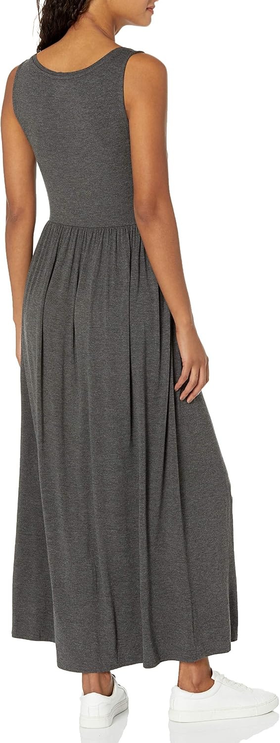 image:imageAmazon Essentials Womens Tank Maxi DressCharcoal Heather
