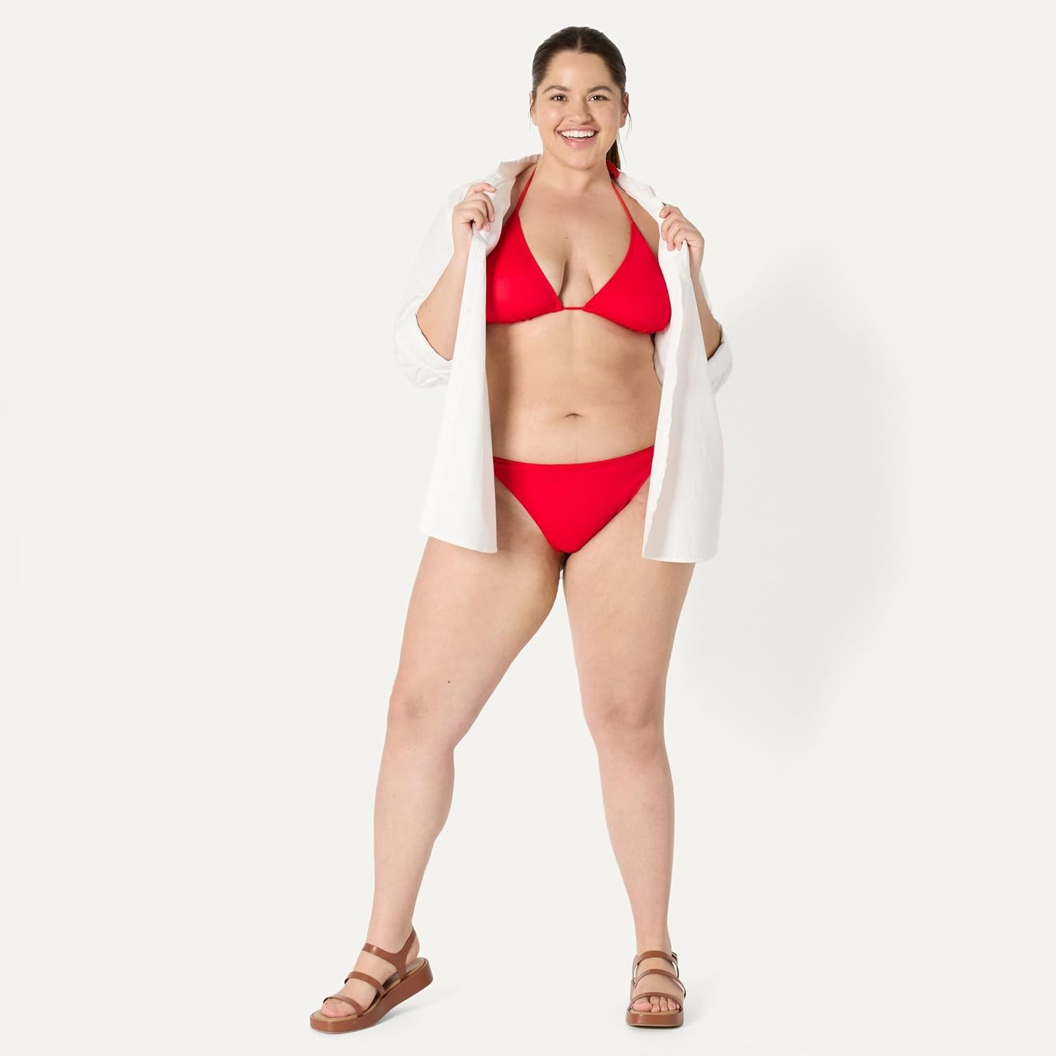 image:imageAmazon Essentials Womens Tie Side Bikini BottomBright Poppy Red