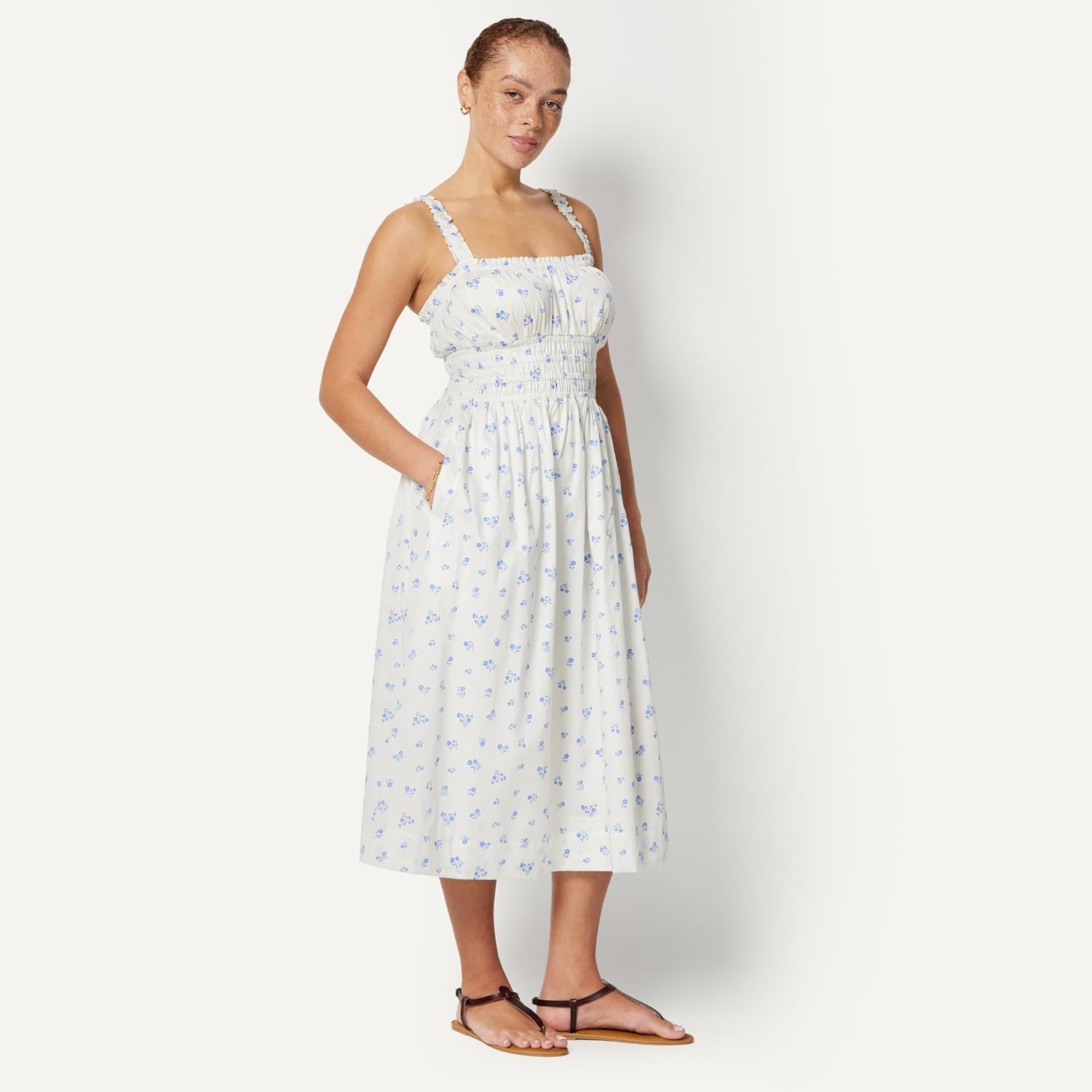 image:imageAmazon Essentials x Sofia Grainge Mommy amp Me Cotton Sateen DressesIvory Blue Floral