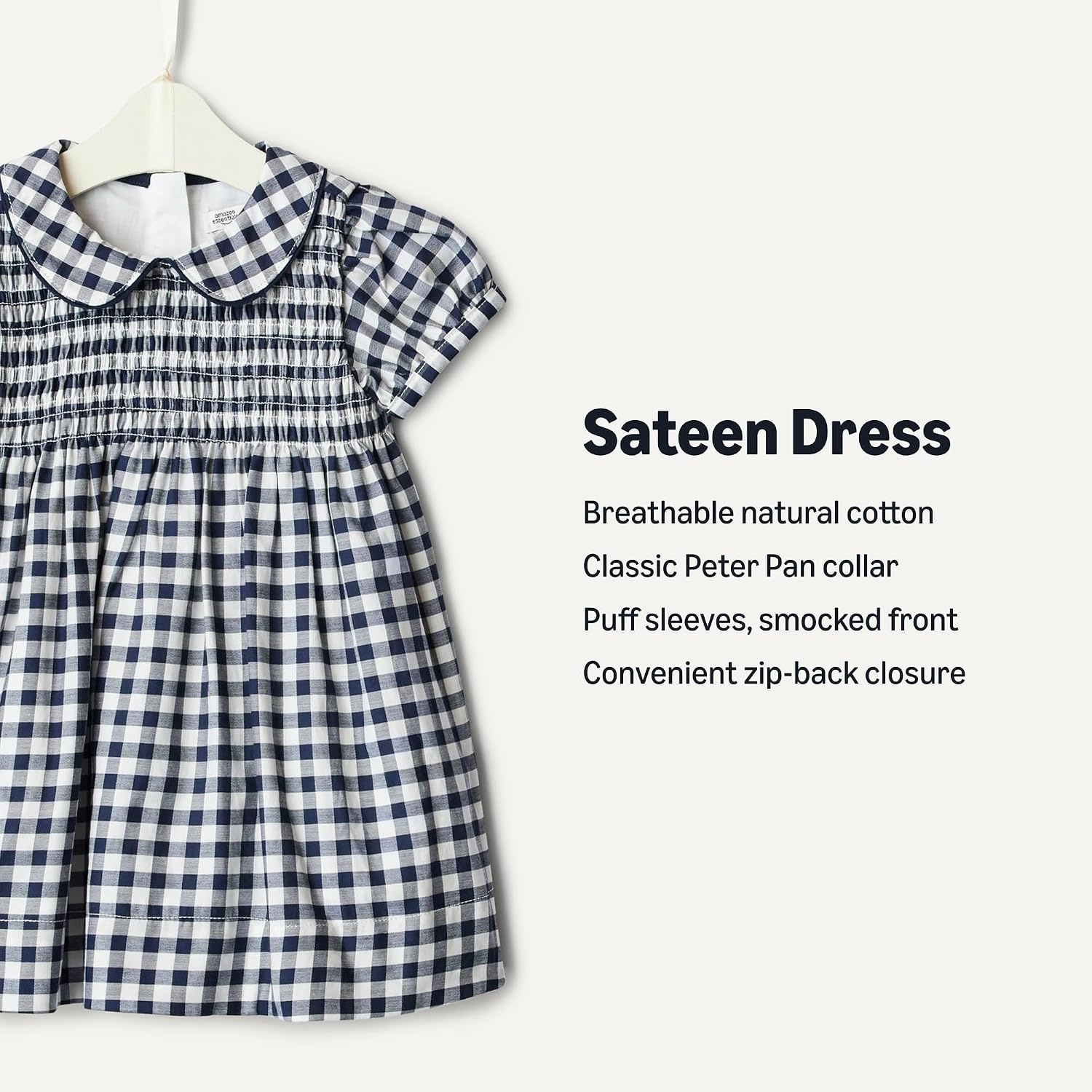 image:imageAmazon Essentials x Sofia Grainge Mommy amp Me Cotton Sateen DressesNavy Gingham