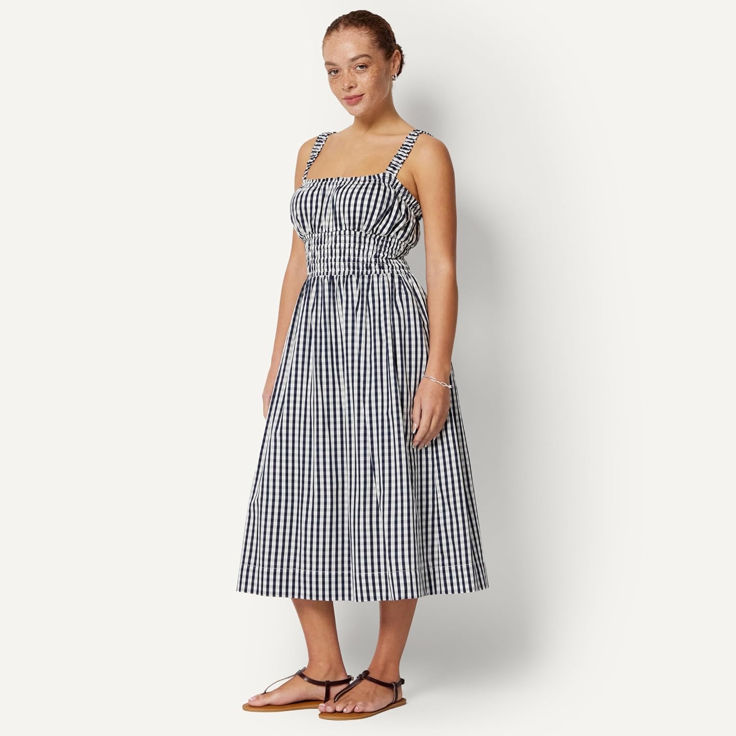 image:imageAmazon Essentials x Sofia Grainge Mommy amp Me Cotton Sateen DressesNavy Gingham