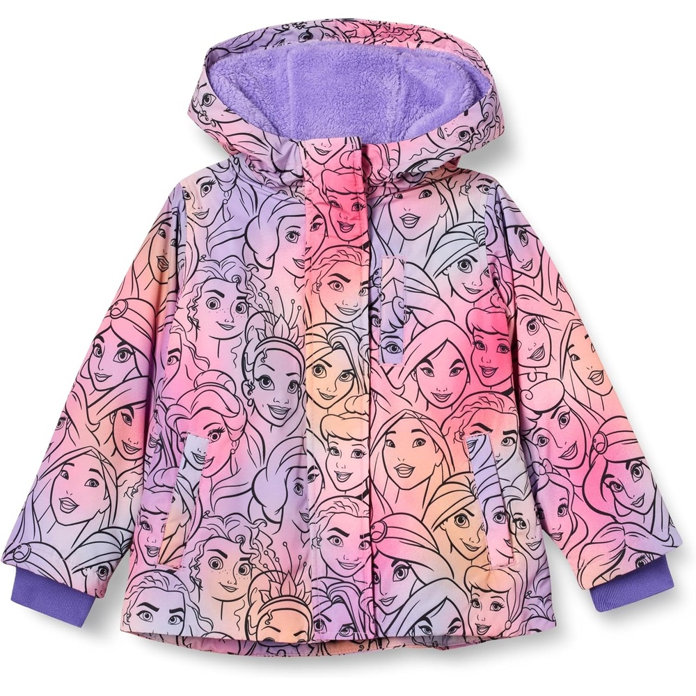 image:imageAmazon Essentials Disney  Marvel  Star Wars  Frozen  Princess Girls and Toddlers Warm Puffer Jacket CoatPrincessOmbre