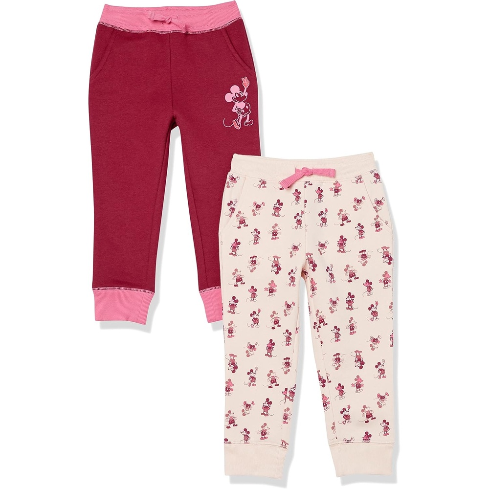 image:imageAmazon Essentials Disney Marvel Star Wars Princess Girls and Toddlers Fleece Jogger Sweatpants Clothes Pack of 22pack Mickey Peace