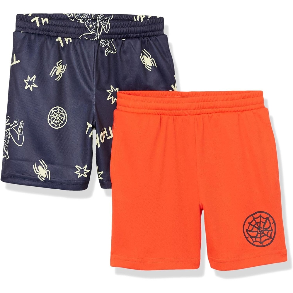 image:imageAmazon Essentials Disney Marvel Star Wars Boys and Toddlers Active Mesh Basketball Gym Shorts Pack of 2Marvel Spiderman