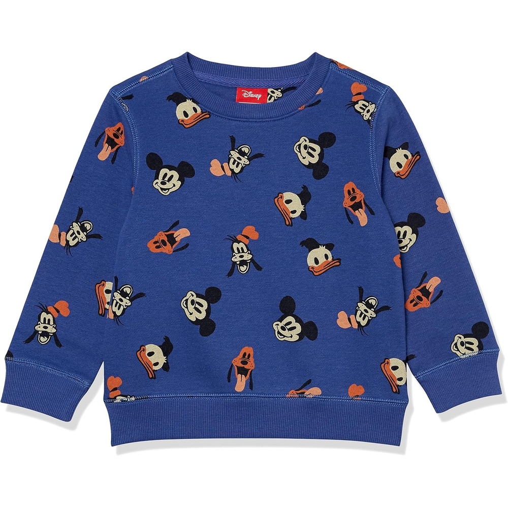 image:imageAmazon Essentials Disney Marvel Star Wars Boys and Toddlers Fleece Crewneck Pullover SweatshirtMickey and Friends