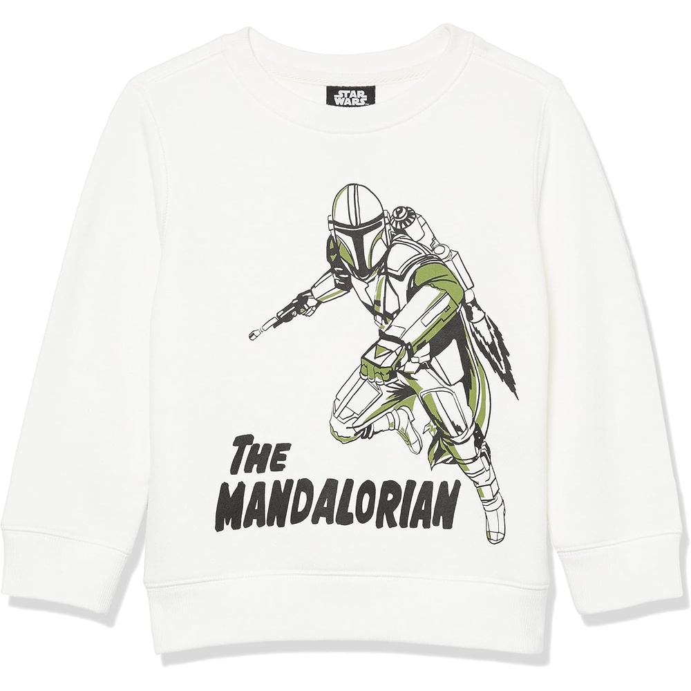 image:imageAmazon Essentials Disney Marvel Star Wars Boys and Toddlers Fleece Crewneck Pullover SweatshirtStar Wars Mando