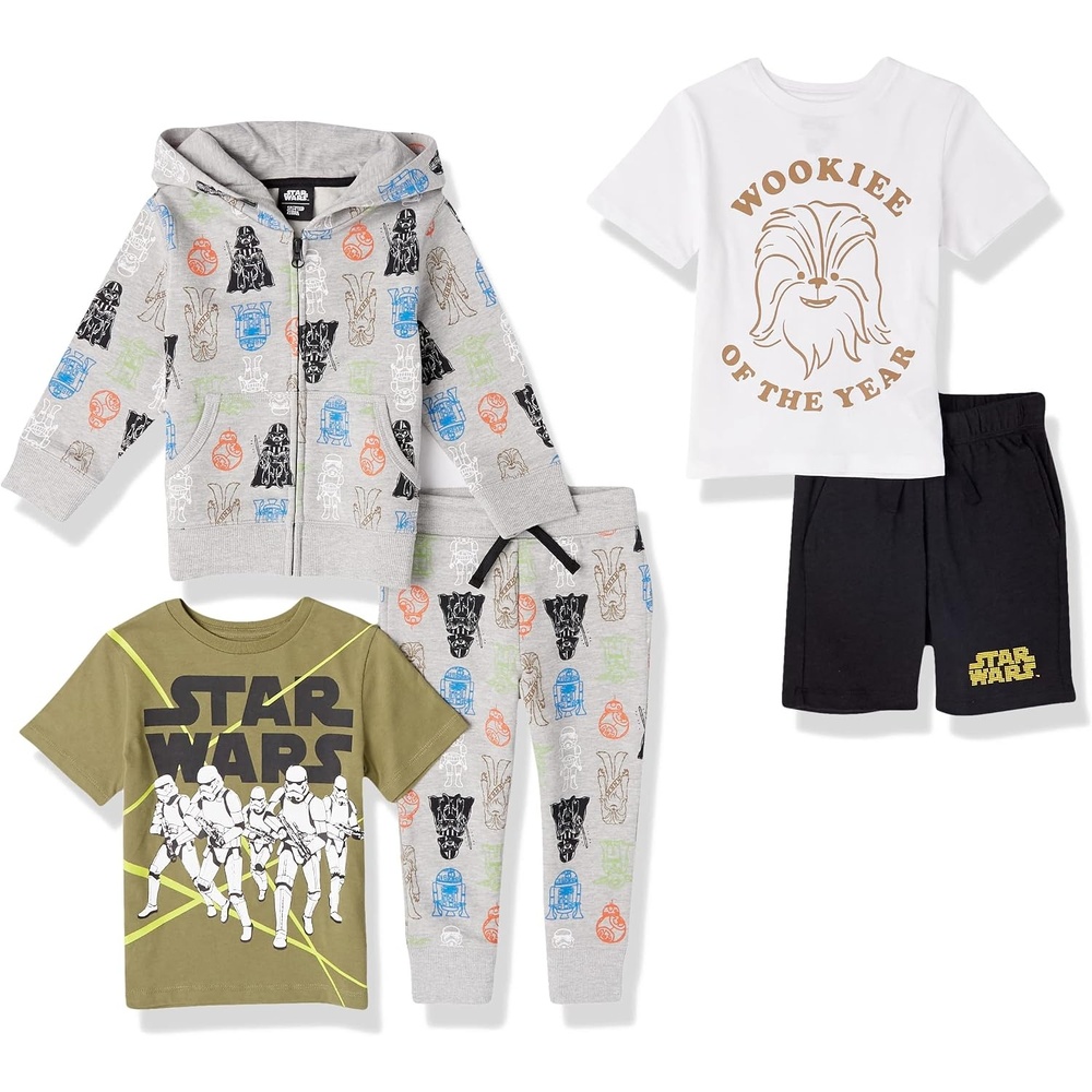 image:imageAmazon Essentials Disney Marvel Star Wars Boys and Toddlers Outfit Sets Pack of 55piece Star Wars Wookiee Set