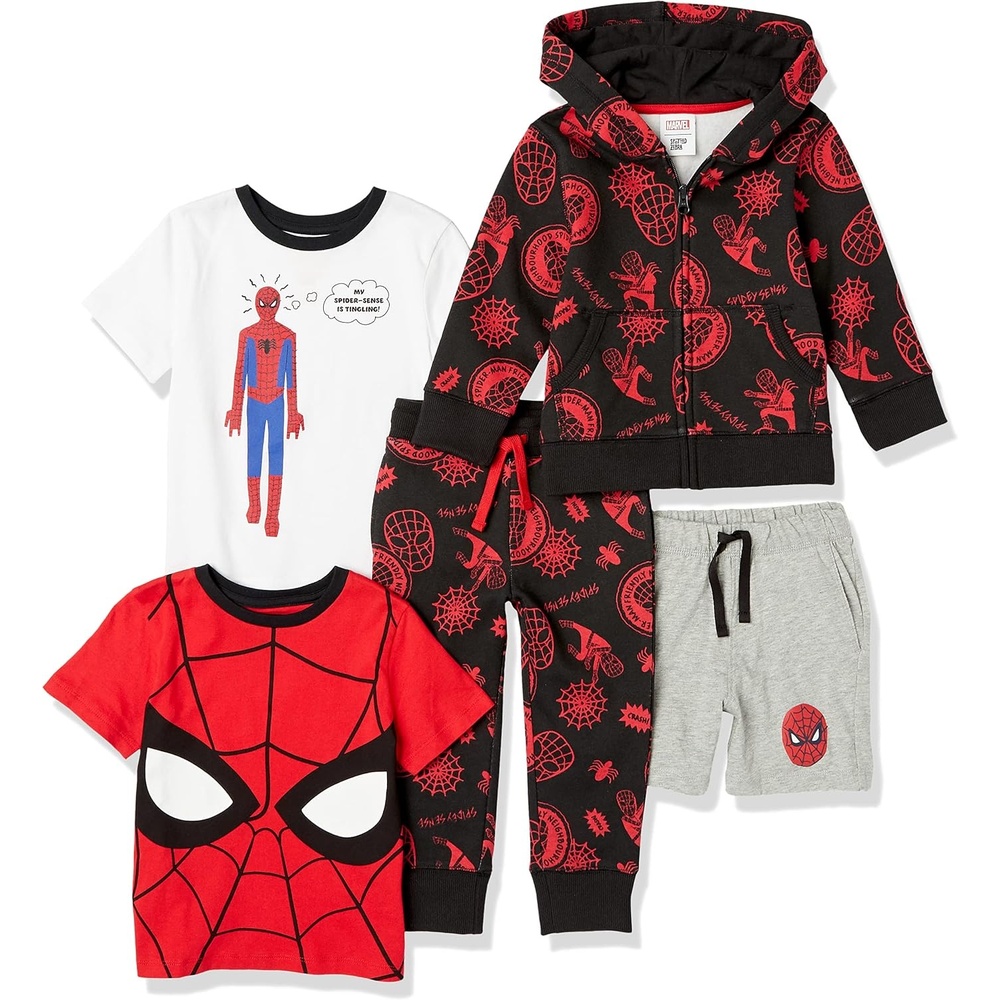 image:imageAmazon Essentials Disney Marvel Star Wars Boys and Toddlers Outfit Sets Pack of 5Marvel Spiderman