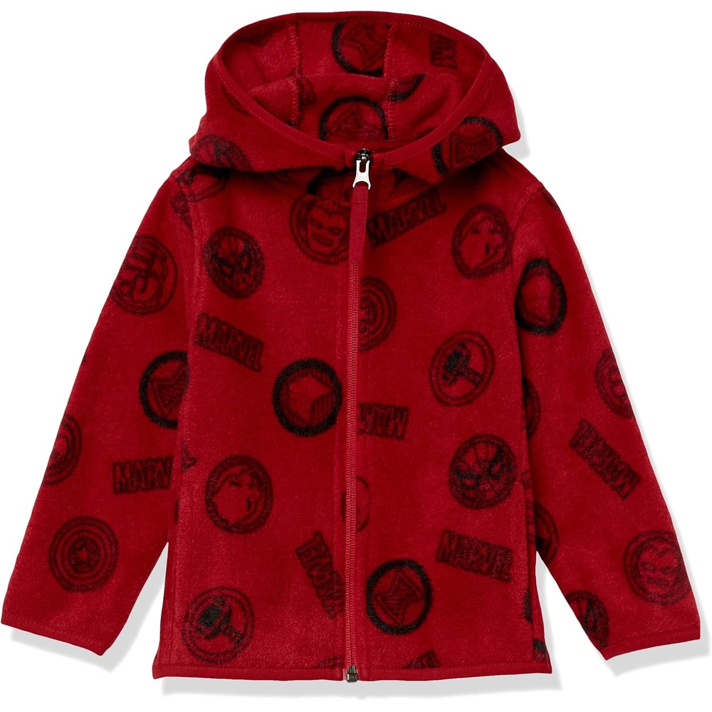 image:imageAmazon Essentials Disney Marvel Star Wars Boys and Toddlers Polar Fleece FullZip Hooded Outerwear JacketMarvel Logo