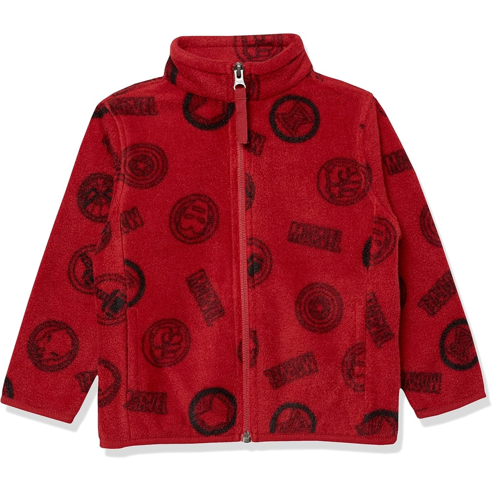 image:imageAmazon Essentials Disney Marvel Star Wars Boys and Toddlers Polar Fleece FullZip Mock Winter Outerwear JacketsMarvel Logo Icon Print