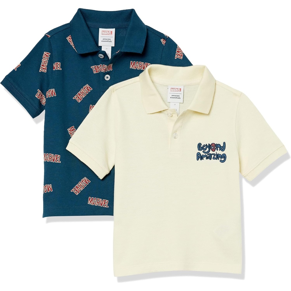 image:imageAmazon Essentials Disney Marvel Star Wars Boys and Toddlers ShortSleeve Pique Collared Polo Shirts Pack of 2Marvel Spiderman