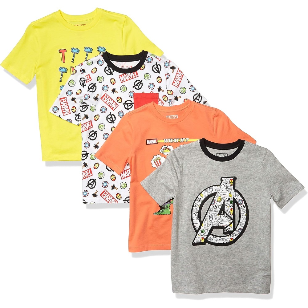 image:imageAmazon Essentials Disney Marvel Star Wars Boys and Toddlers ShortSleeve TShirts Multipacks4pack Marvel Power
