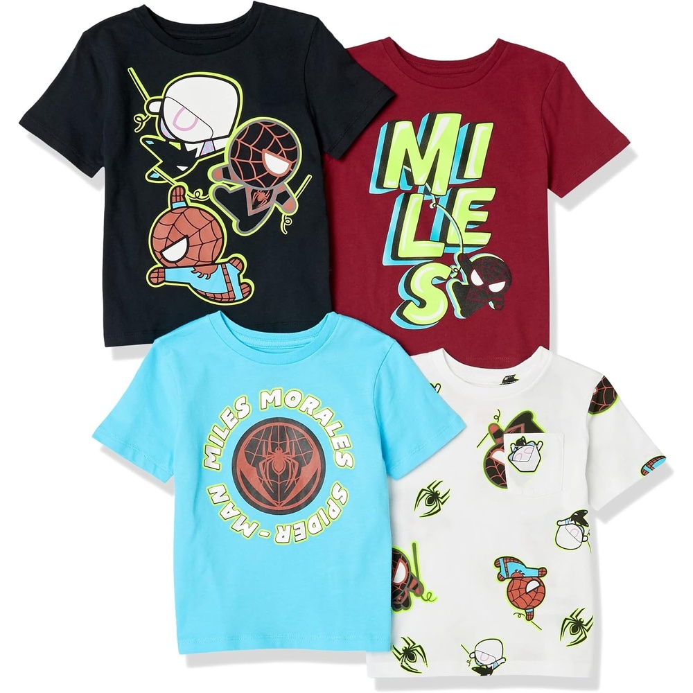 image:imageAmazon Essentials Disney Marvel Star Wars Boys and Toddlers ShortSleeve TShirtsMarvel Miles Morales