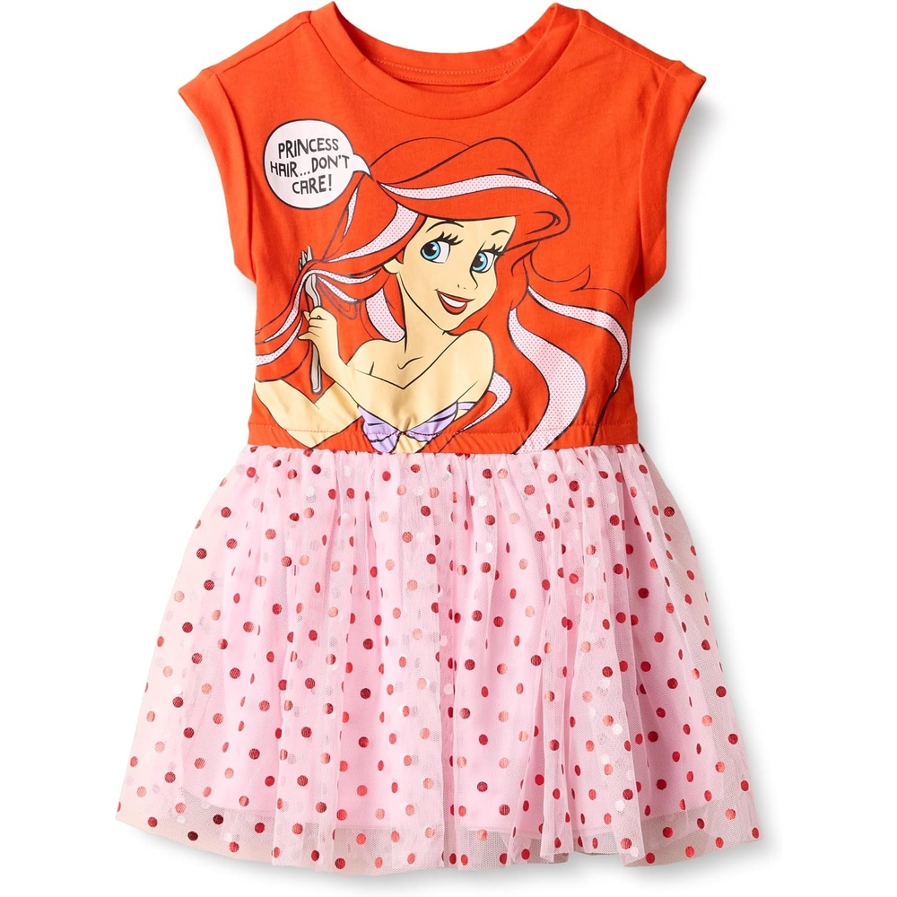 image:imageAmazon Essentials Disney Marvel Star Wars Girls and Toddlers Knit ShortSleeve Tutu DressesDiscontinued ColorsPrincess Ariel