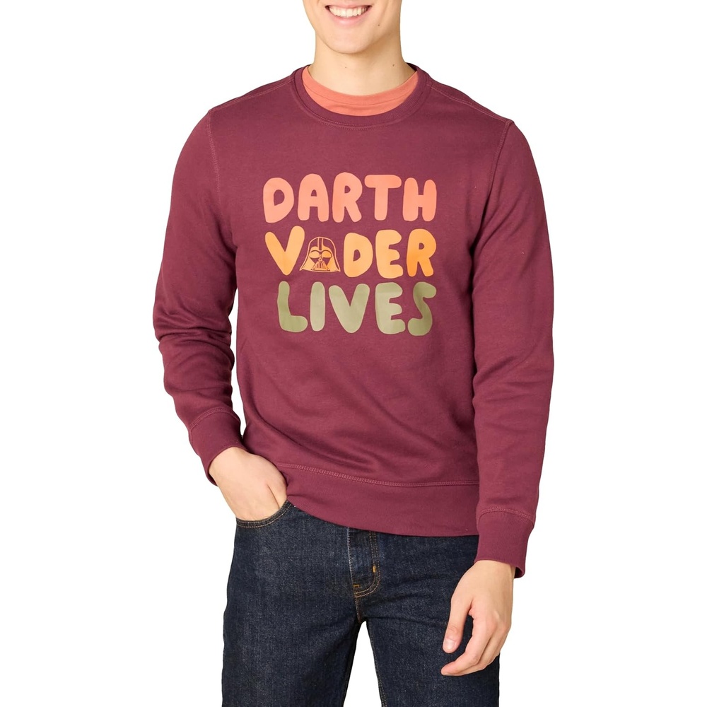 image:imageAmazon Essentials Disney Marvel Star Wars Mens Fleece Crewneck SweatshirtStar Wars Vader Lives
