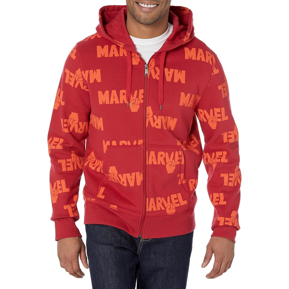 image:imageAmazon Essentials Disney Marvel Star Wars Mens Fleece FullZip Hoodie Sweatshirts Discontinued ColorsMarvel Multi Peace