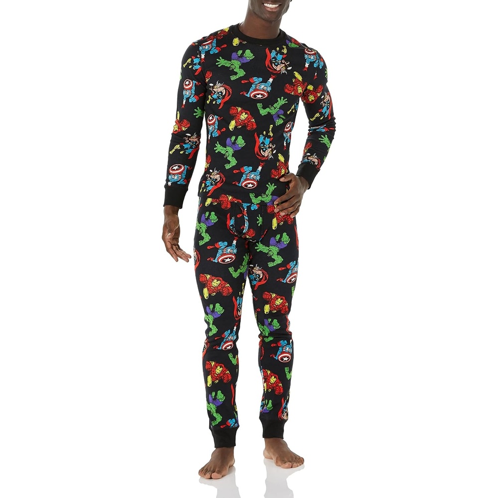 image:imageAmazon Essentials Disney Marvel Star Wars Mens SnugFit Cotton Pajama Sleep SetsMulticolor