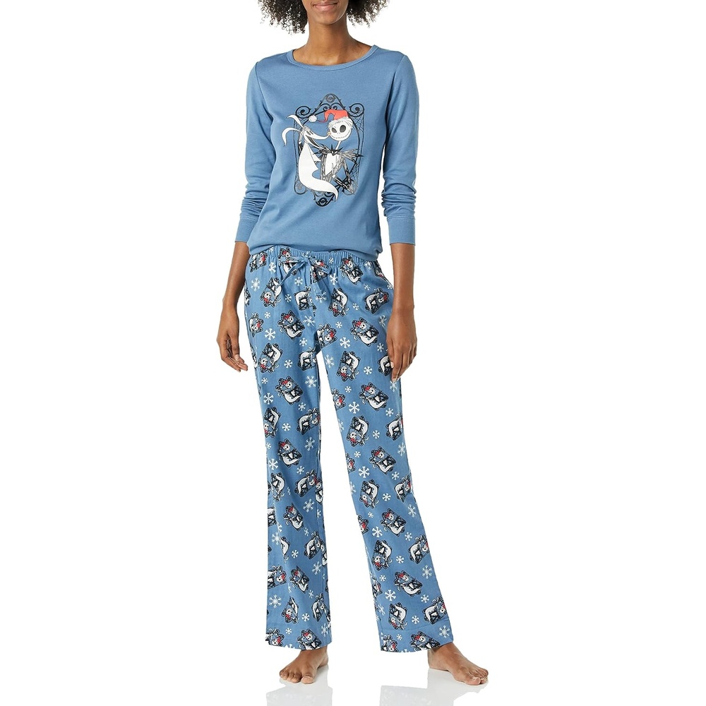 image:imageAmazon Essentials Disney Marvel Star Wars Womens Flannel Pajama Sleep Sets PJs Pants NightwearNightmare Santa Jack Womens