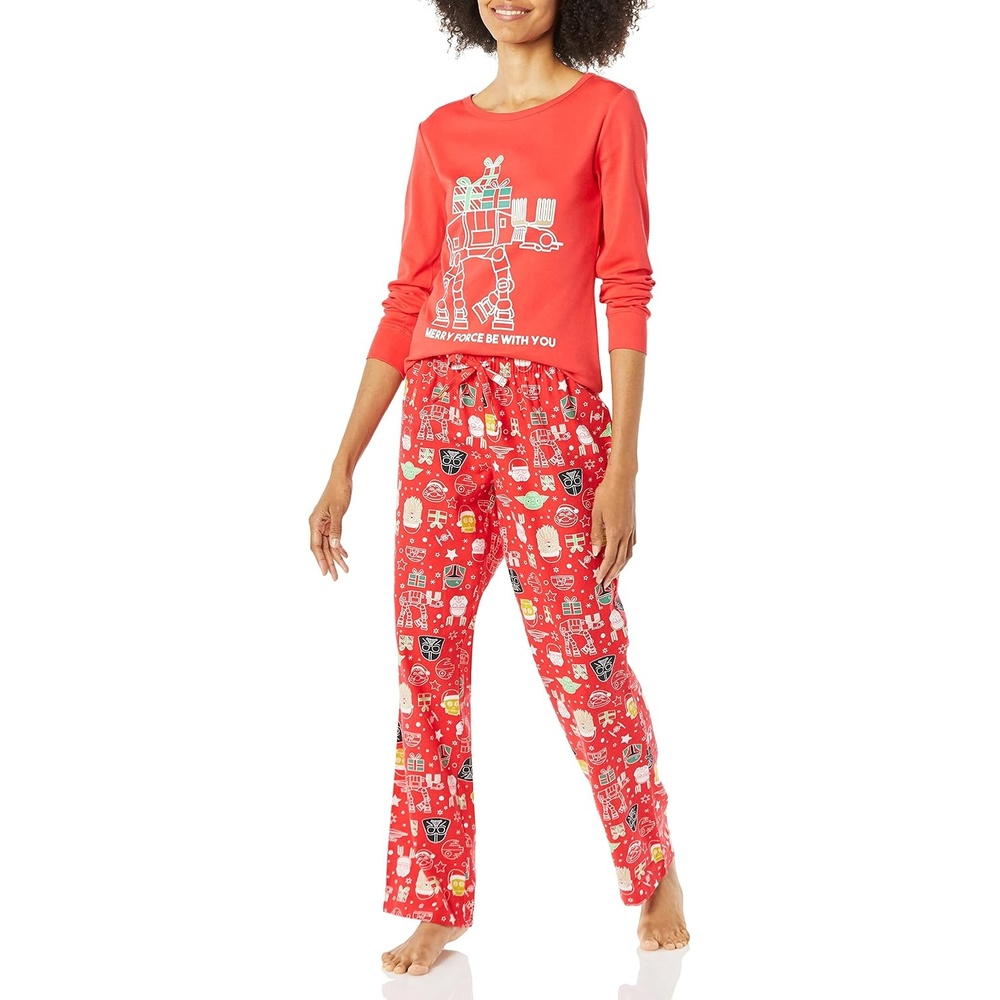 image:imageAmazon Essentials Disney Marvel Star Wars Womens Flannel Pajama Sleep Sets PJs Pants NightwearStar Wars Holiday