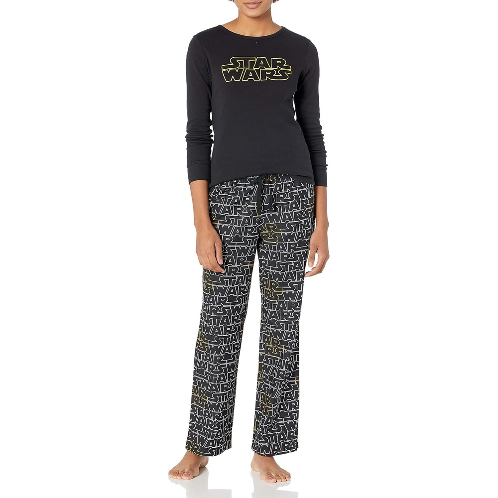 image:imageAmazon Essentials Disney Marvel Star Wars Womens Flannel Pajama Sleep Sets PJs Pants NightwearStar Wars Logo Womens
