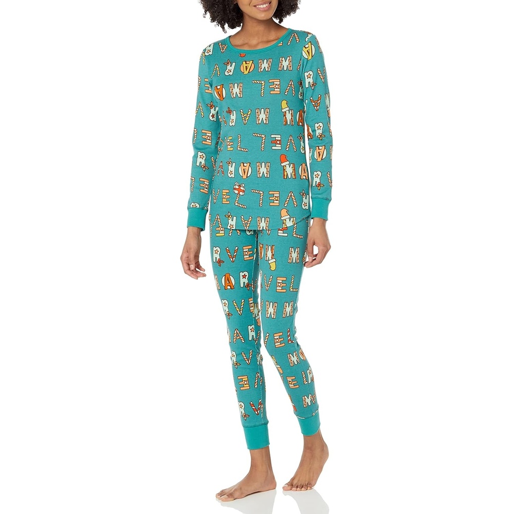 image:imageAmazon Essentials Disney Marvel Star Wars Womens SnugFit Cotton Pajama SetFestive Marvel