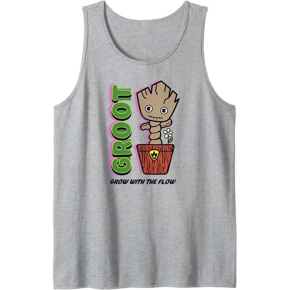 image:imageAmazon Essentials Guardians of the Galaxy Groot Grow With The Flow Tank TopHeather Grey