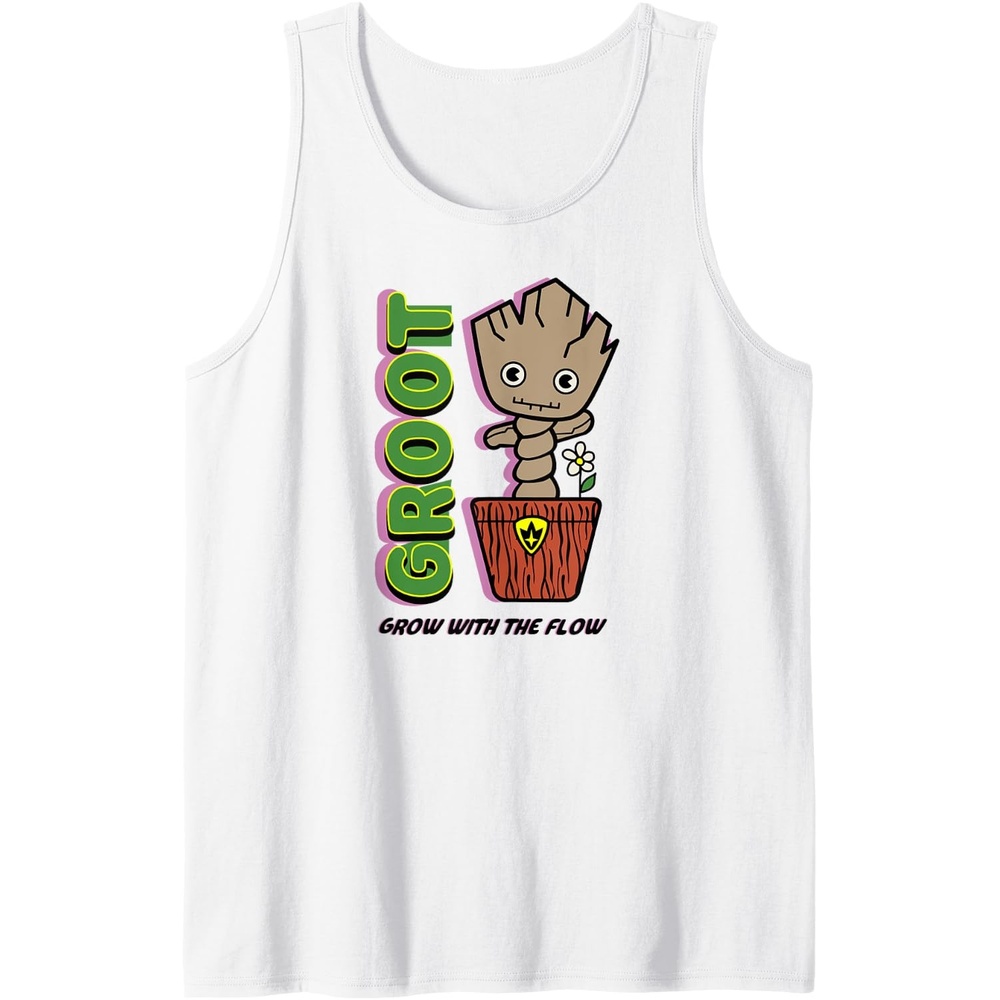 image:imageAmazon Essentials Guardians of the Galaxy Groot Grow With The Flow Tank TopWhite