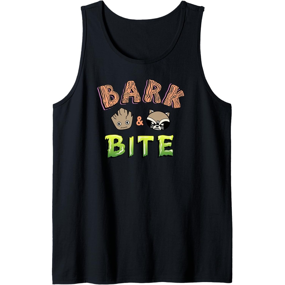 image:imageAmazon Essentials Guardians of the Galaxy Groot and Rocket Bark and Bite Tank TopBlack