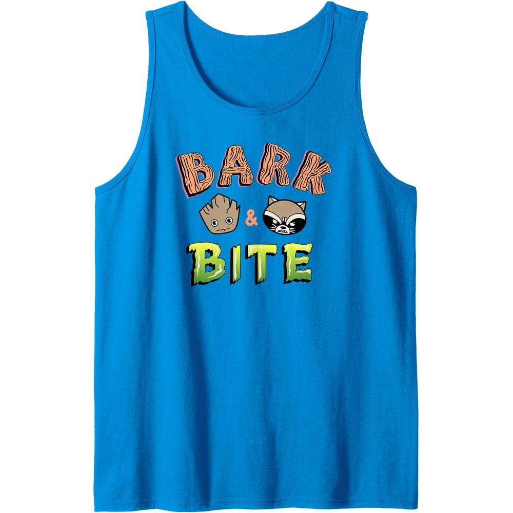 image:imageAmazon Essentials Guardians of the Galaxy Groot and Rocket Bark and Bite Tank TopSapphire Blue