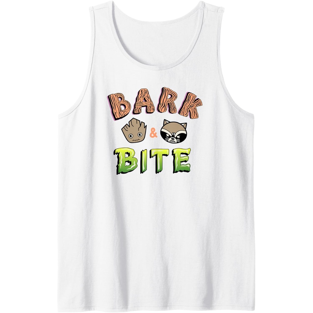 image:imageAmazon Essentials Guardians of the Galaxy Groot and Rocket Bark and Bite Tank TopWhite