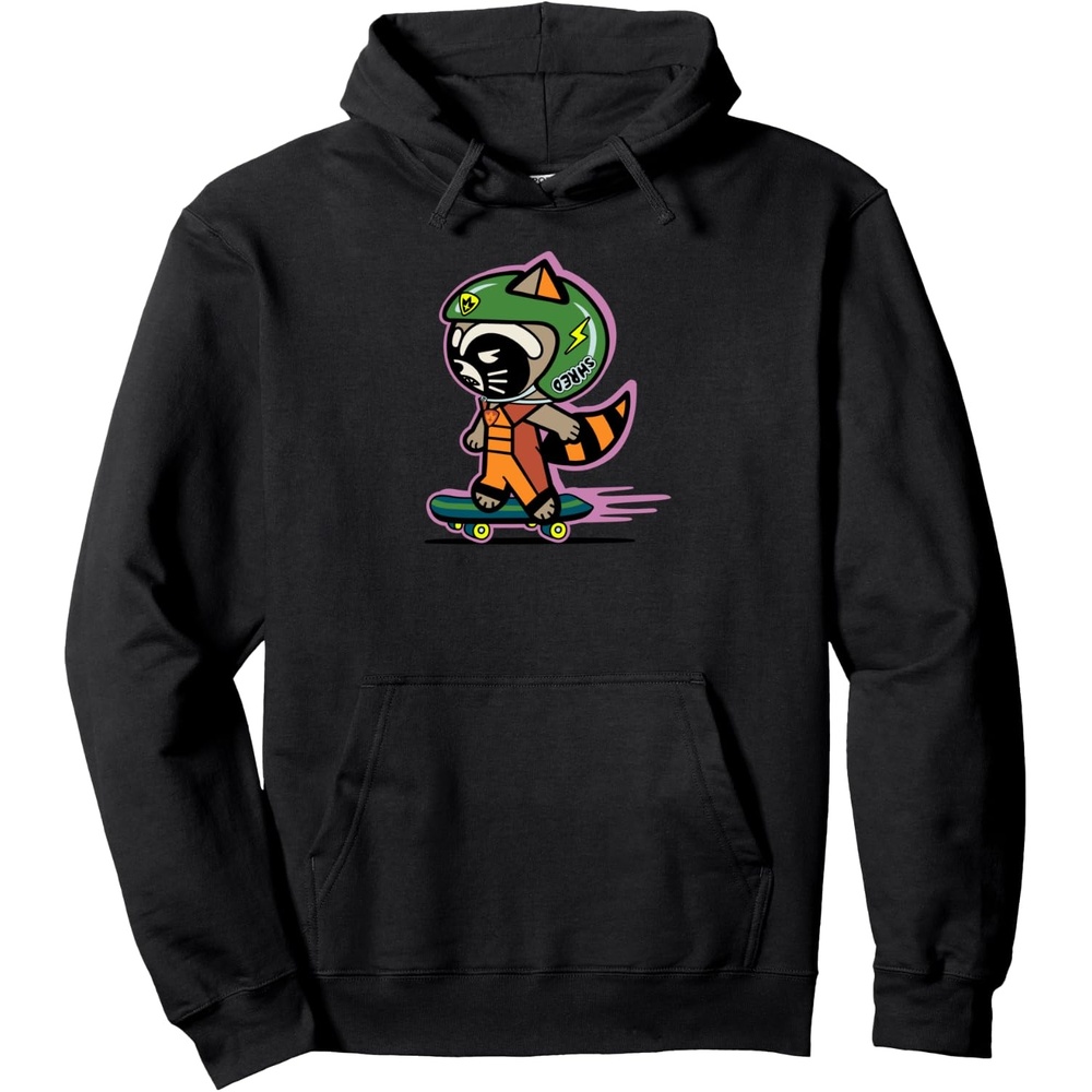 image:imageAmazon Essentials Guardians of the Galaxy Skateboarding Rocket Pullover HoodieBlack