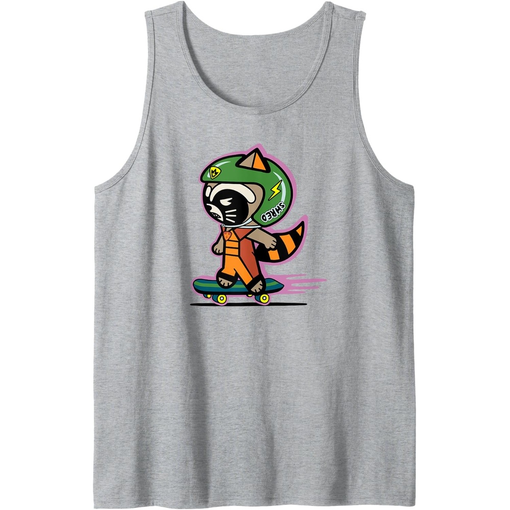 image:imageAmazon Essentials Guardians of the Galaxy Skateboarding Rocket Tank TopHeather Grey