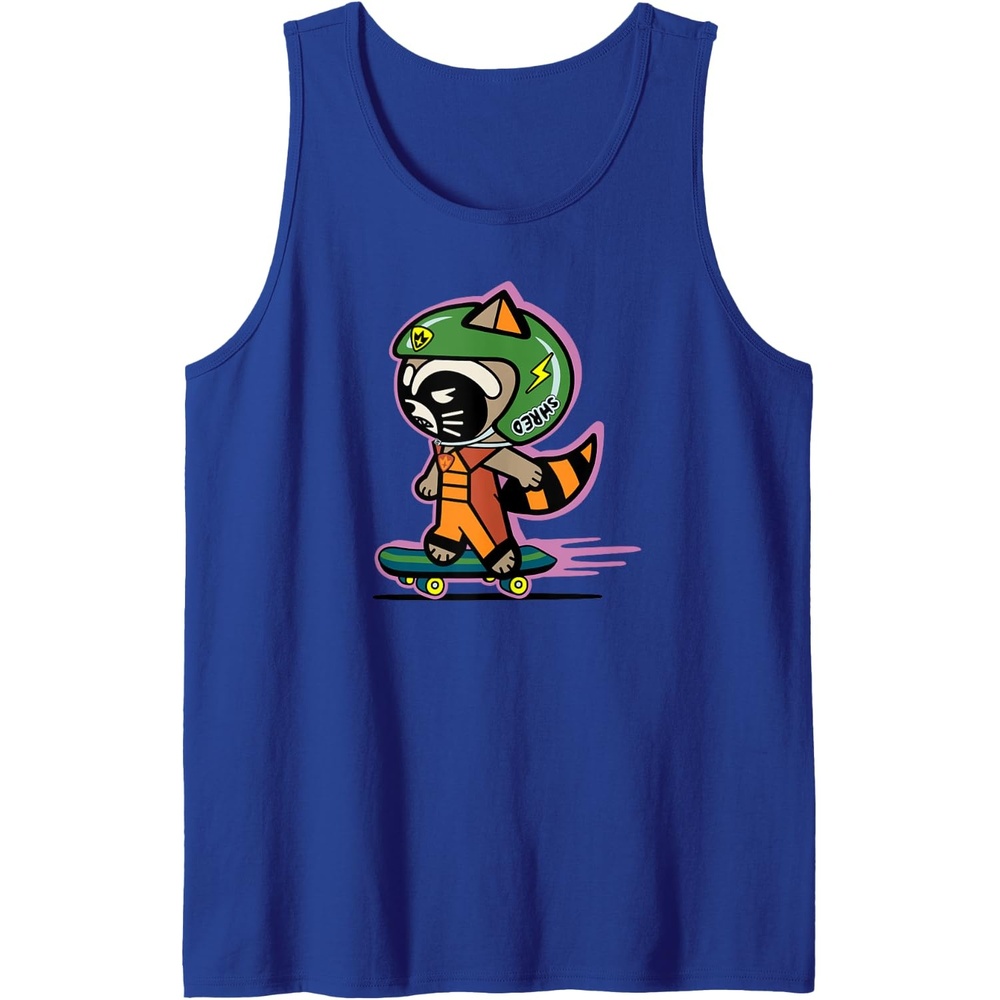 image:imageAmazon Essentials Guardians of the Galaxy Skateboarding Rocket Tank TopRoyal Blue