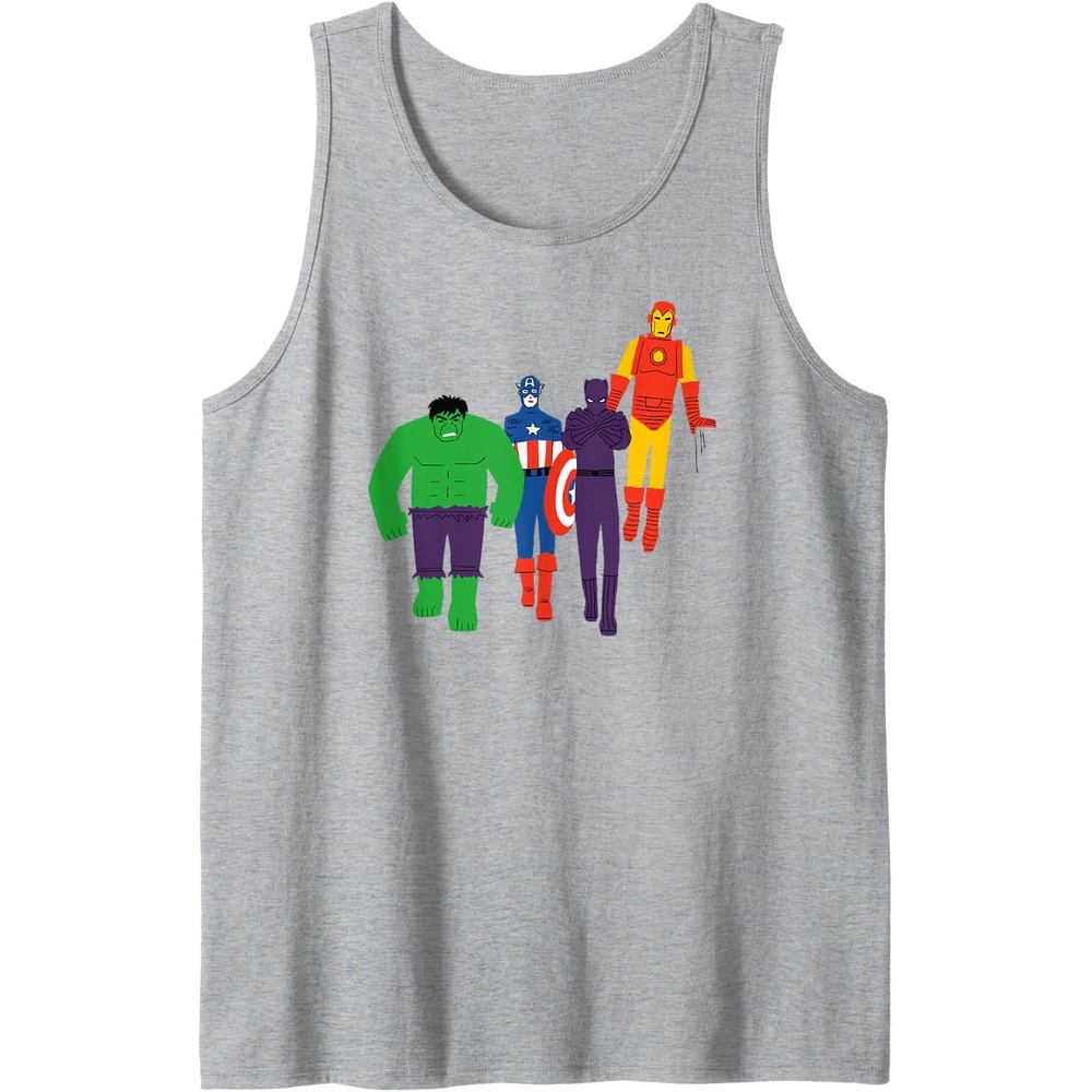 image:imageAmazon Essentials Marvel Avengers Flat and Stylized Heroes Tank TopHeather Grey