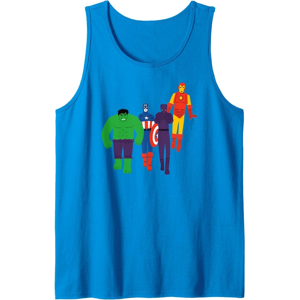 image:imageAmazon Essentials Marvel Avengers Flat and Stylized Heroes Tank TopSapphire Blue