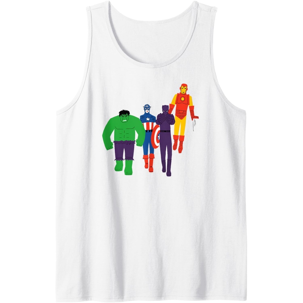 image:imageAmazon Essentials Marvel Avengers Flat and Stylized Heroes Tank TopWhite