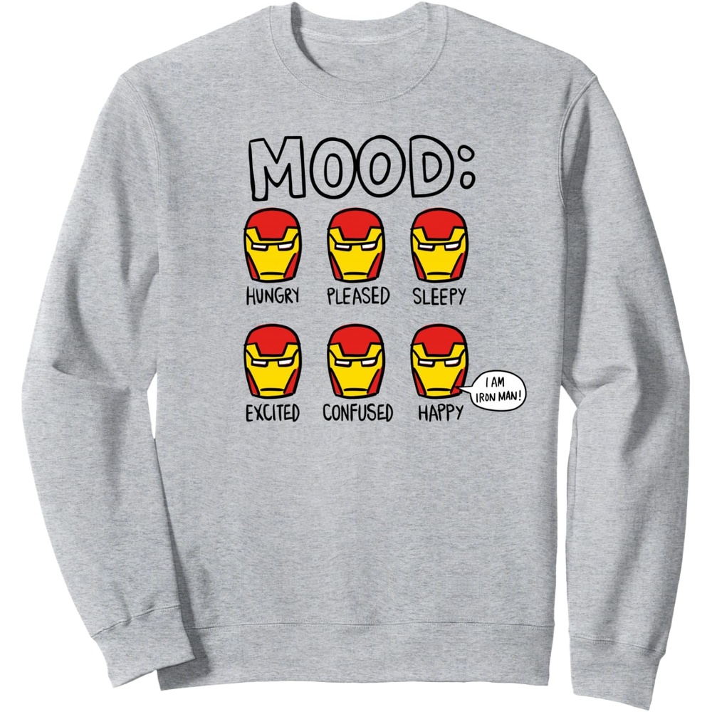 image:imageAmazon Essentials Marvel Avengers Moods of Iron Man SweatshirtHeather Grey