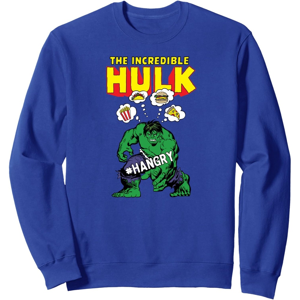 image:imageAmazon Essentials Marvel Avengers The Incredible Hulk Hangry SweatshirtRoyal Blue