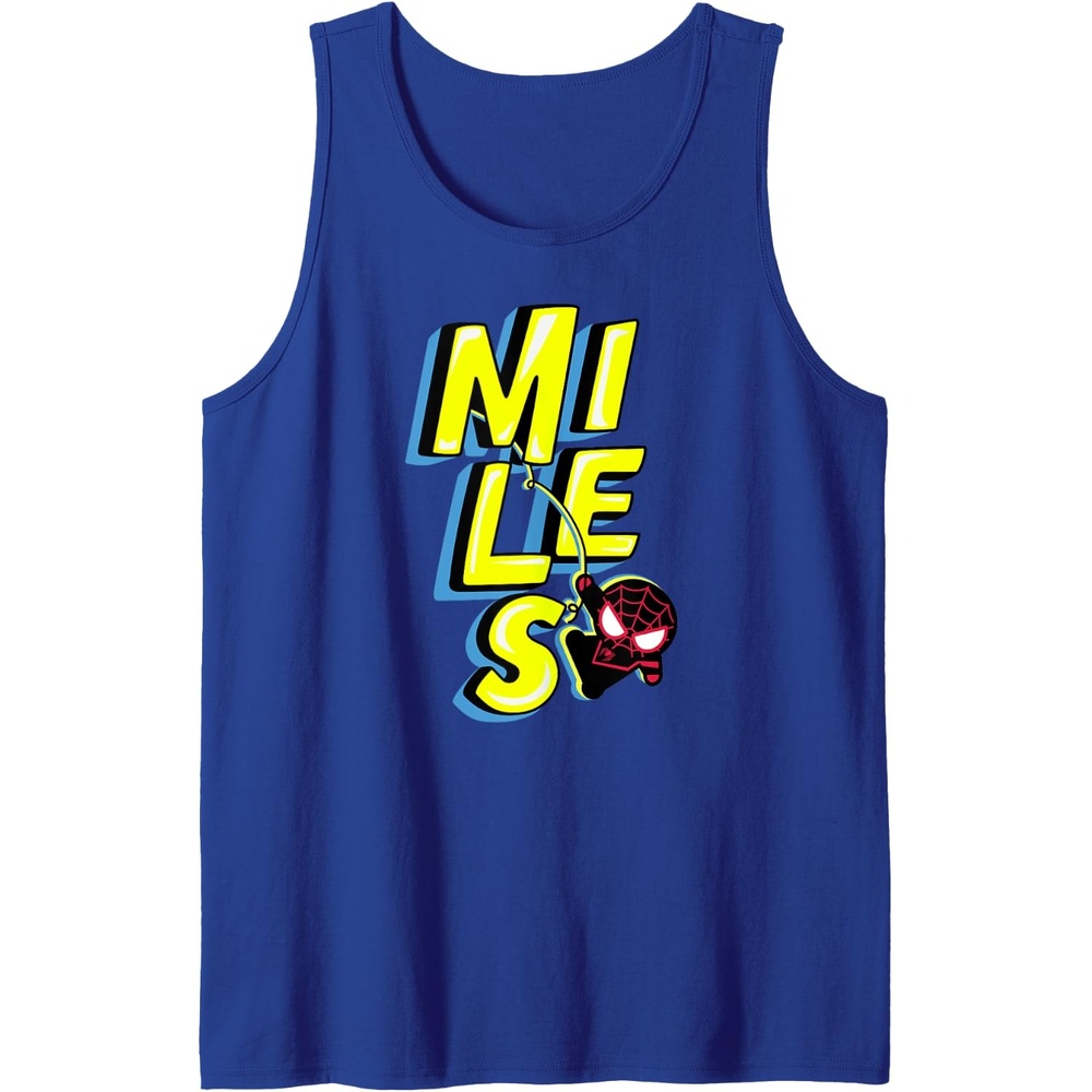 image:imageAmazon Essentials Marvel Miles Morales SpiderMan Bold Yellow Name Tank TopRoyal Blue