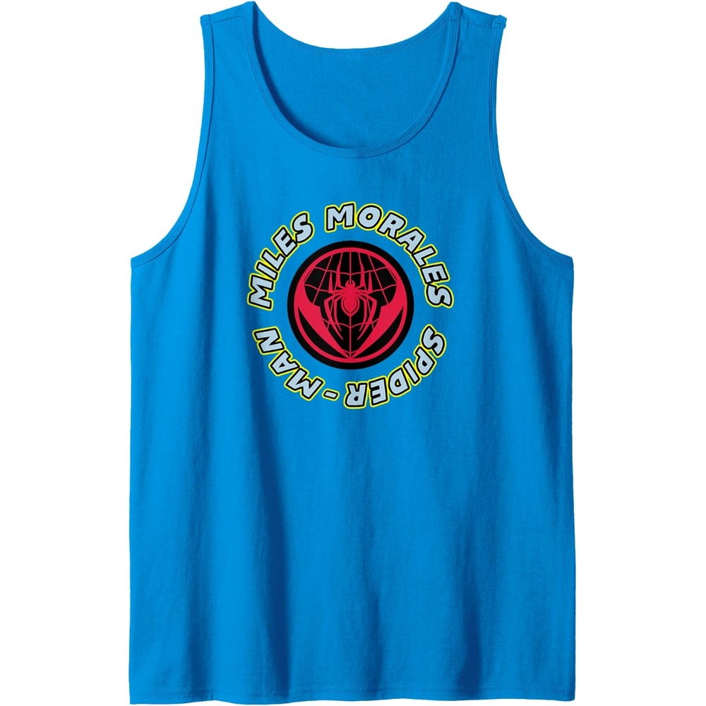 image:imageAmazon Essentials Marvel Miles Morales SpiderMan Circular Logo Tank TopSapphire Blue