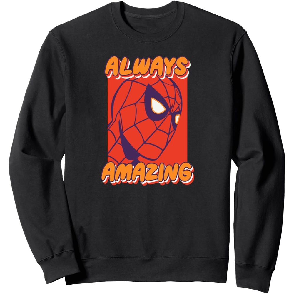 image:imageAmazon Essentials Marvel SpiderMan Always Amazing Boxed Portrait SweatshirtBlack